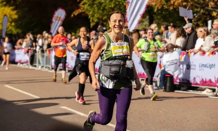 A runner taking part in The Royal Parks Half Marathon