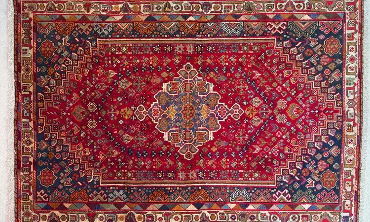 Persian carpet dyed with natural madder