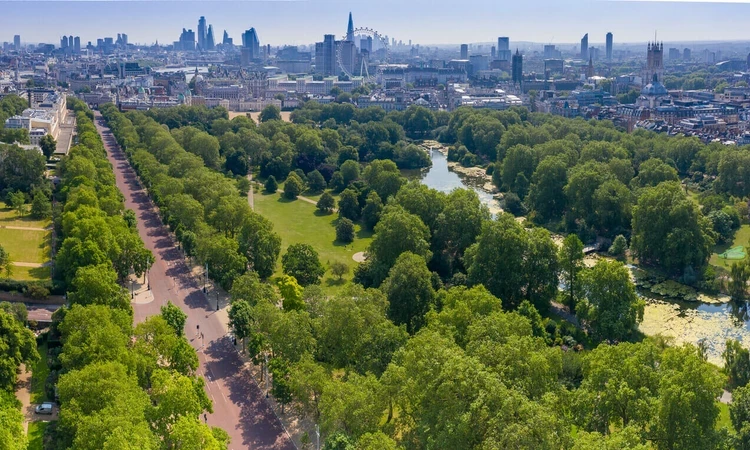 Drone view of St. James's Park
