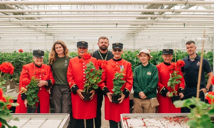 Chelsea Pensioners visit the Hyde Park 'super nursery'