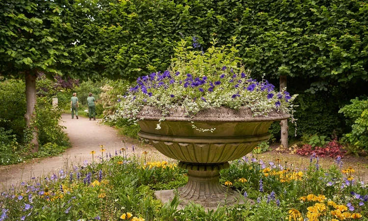 Flowerbed in St. John's Lodge Garden in The Regent's Park