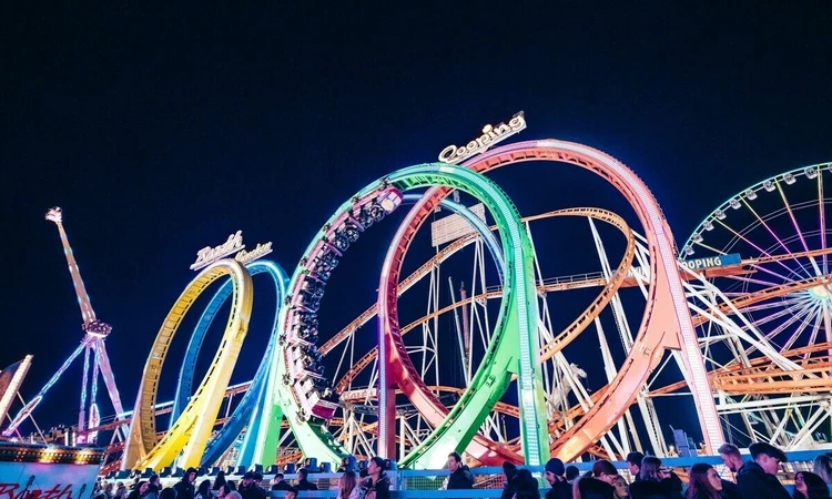 Looping roller coaster at Winter Wonderland