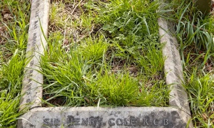 Henry Cole’s unassuming grave near the cemetery’s east wall.