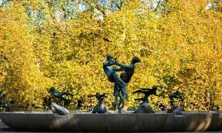 Joy of Life Fountain in autumn