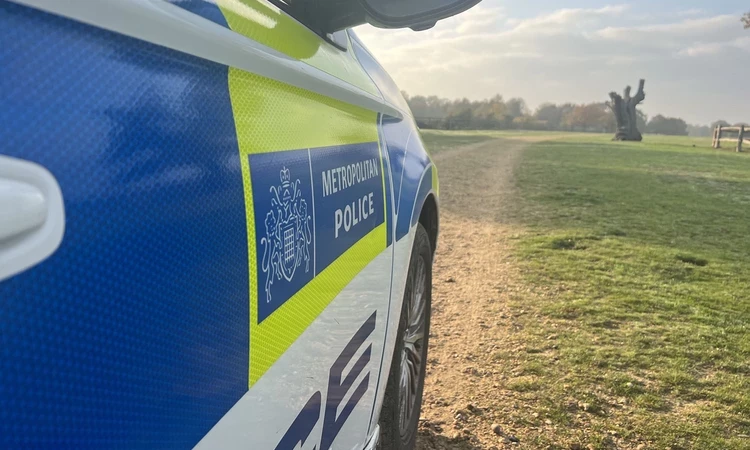 Markings on the side of a police car