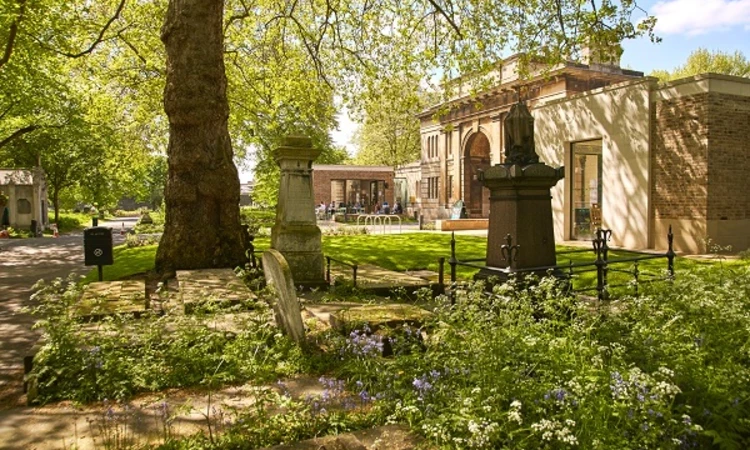 View to North Lodge and café