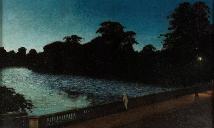 Yoshio Markino, Hyde Park from the Serpentine Bridge, c. 1910 (Private collection)