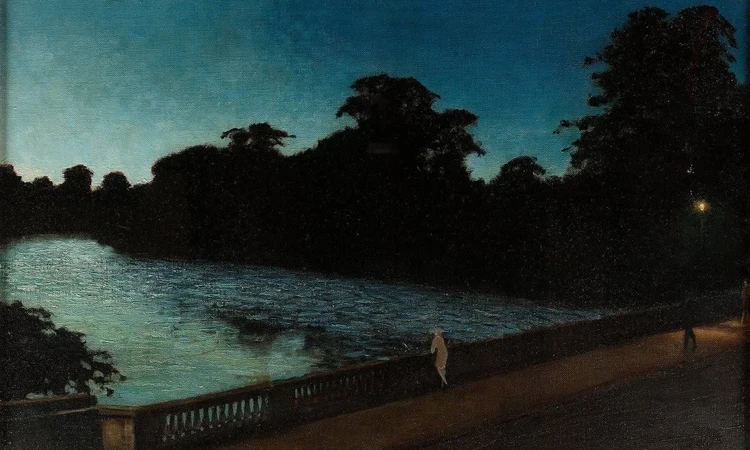 Yoshio Markino, Hyde Park from the Serpentine Bridge, c. 1910 