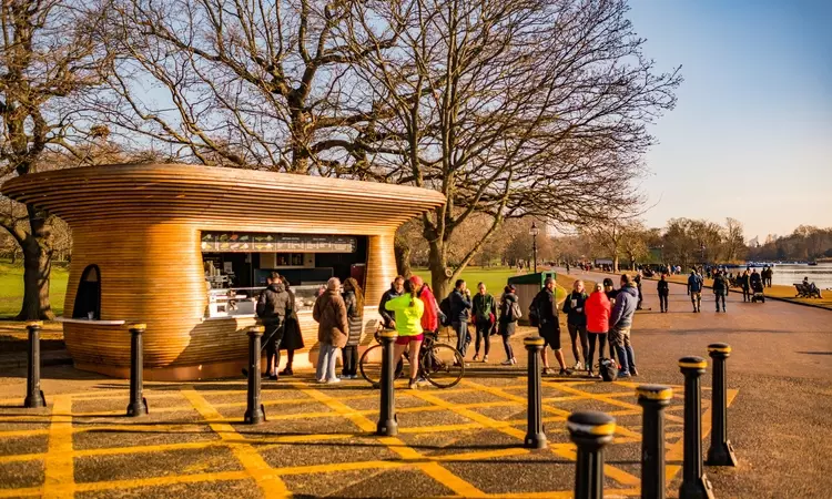 Refreshment Point in Hyde Park in winter