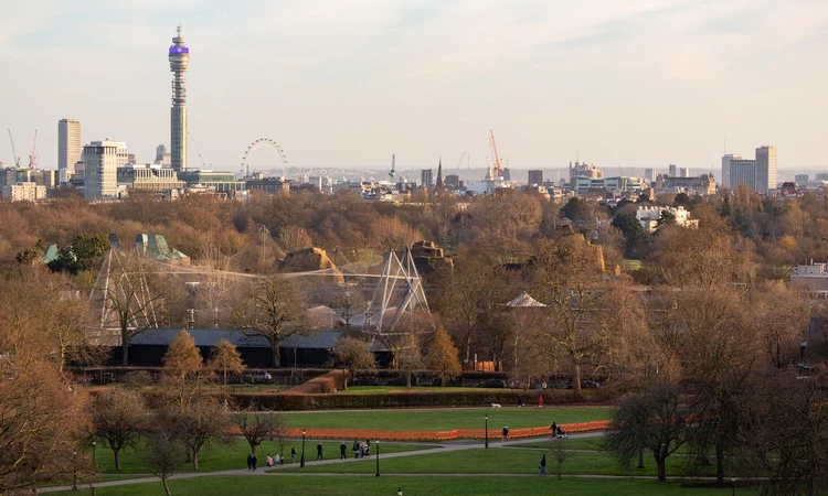 Winter view of London skyline from Primrose Hill