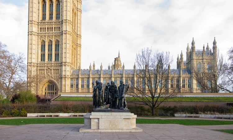 View of Houses of Parliament from Victoria Tower Gardens