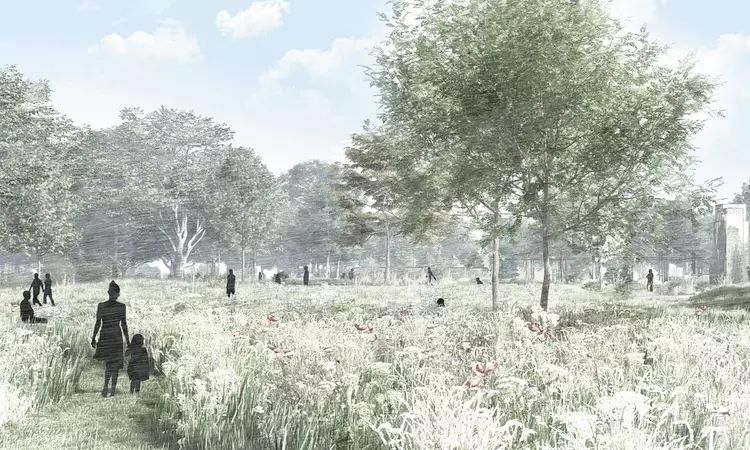 Concept art of the new garden meadow