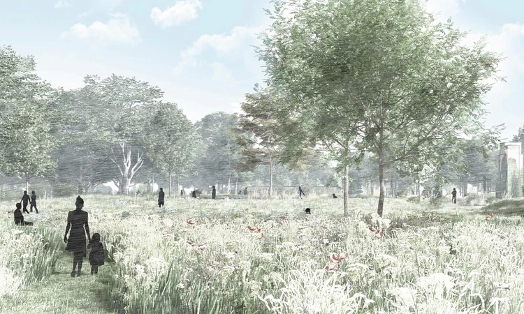 Concept art of the new garden meadow