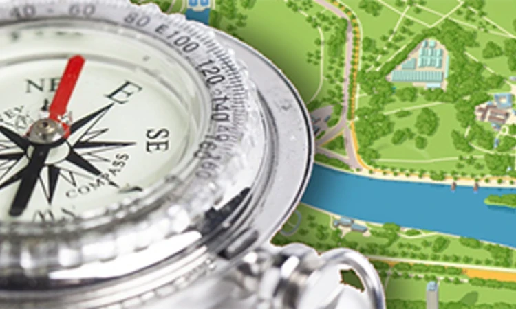 Hyde Park map with compass