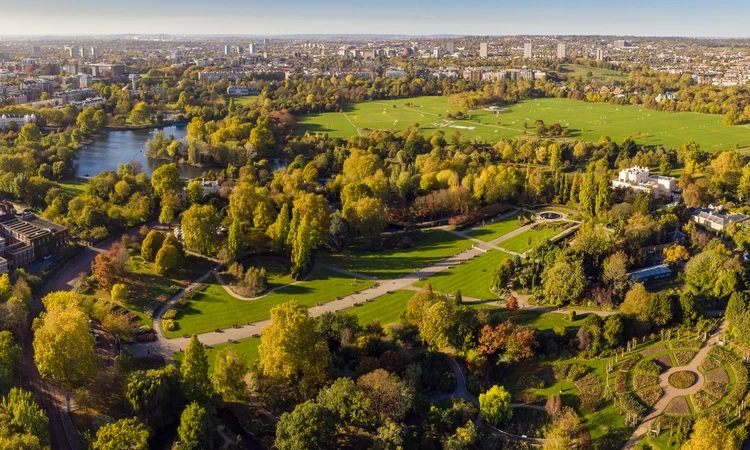 An overhead, birds eye view of Richmond Park