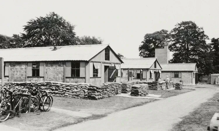 Brick buildings in Camp Griffiss, Bushy Park