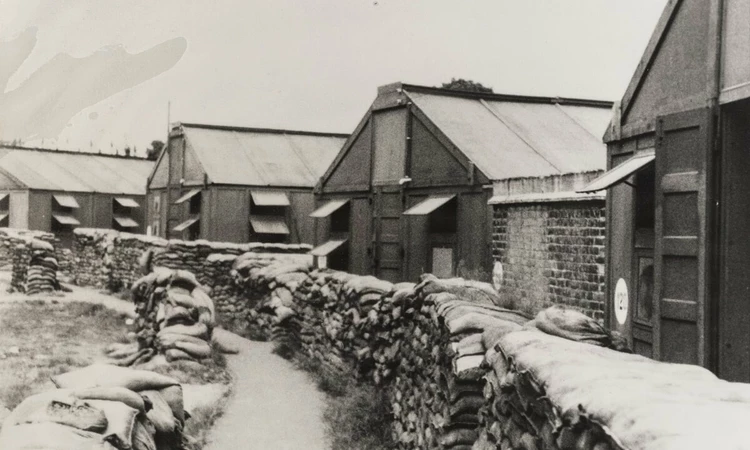 Brick buildings in Camp Griffiss, Bushy Park