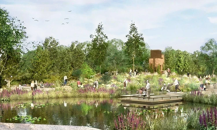 Concept art showing the new pond