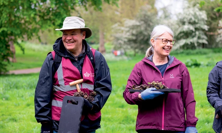 Two adults smiling 