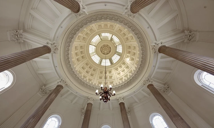 Inside the restored chapel dome