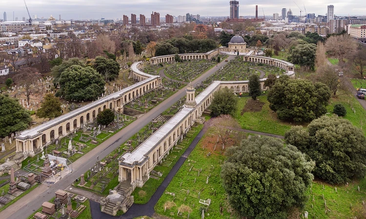 Aerial view of Central Avenue from above North Lodge