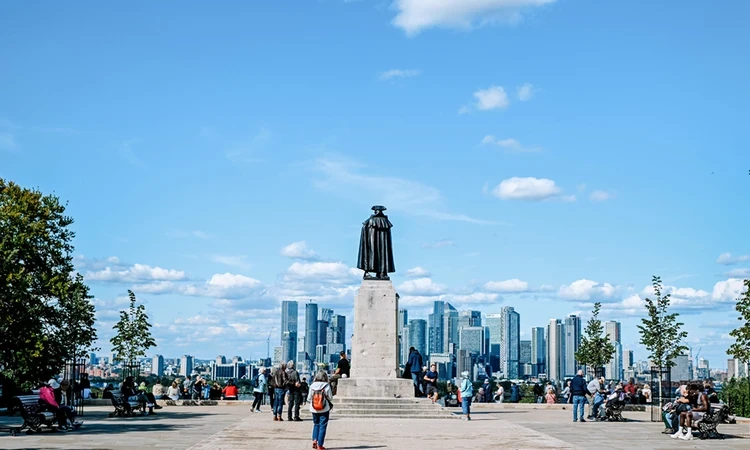 The Wolfe statue area after improvement works