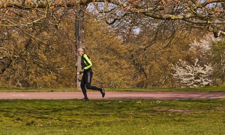 Man running in the park