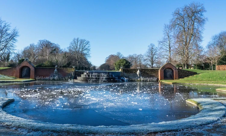Upper Lodge Water Garden in winter