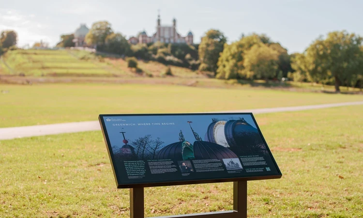 New interpretation board in front of the Royal Observatory