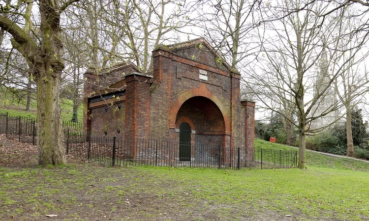 The Conduit House on a gentle hillside in winter