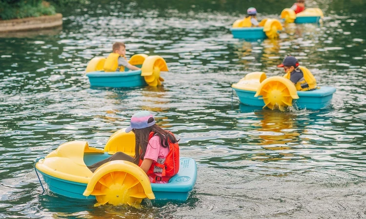 Children enjoying the boating pond