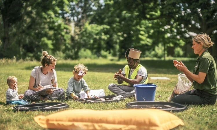 Young children and mother at a play session