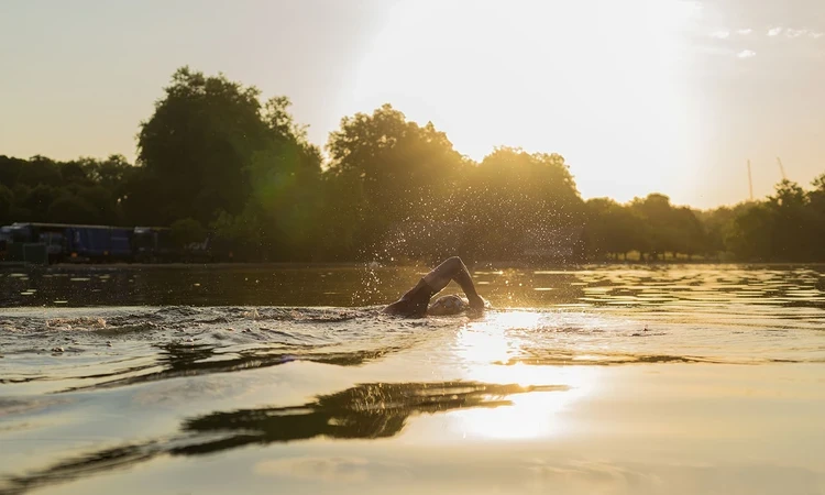 Early morning swimmer in The Serpentine