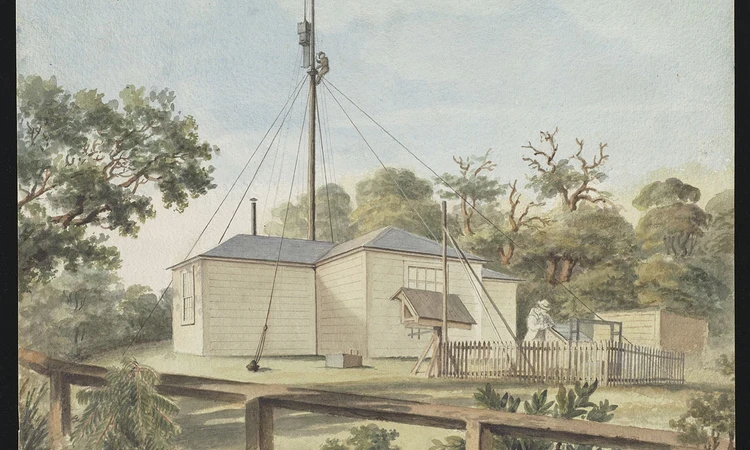 Watercolour painting of the Magnetic Observatory in Greenwich Park