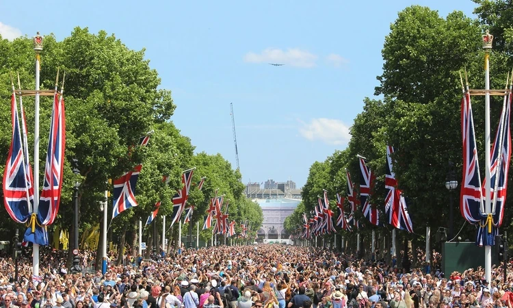 Trooping the Colour ceremonial parade on The Mall