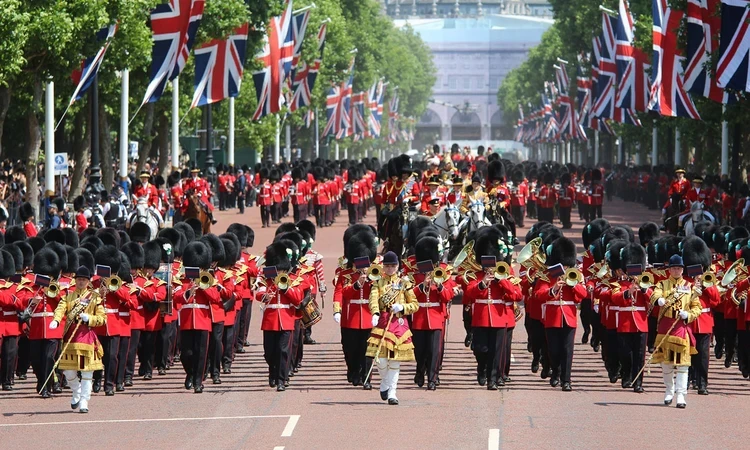 Trooping the Colour ceremonial parade on The Mall