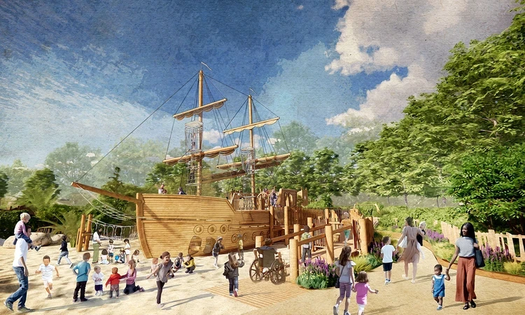 Concept art of the new play galleon