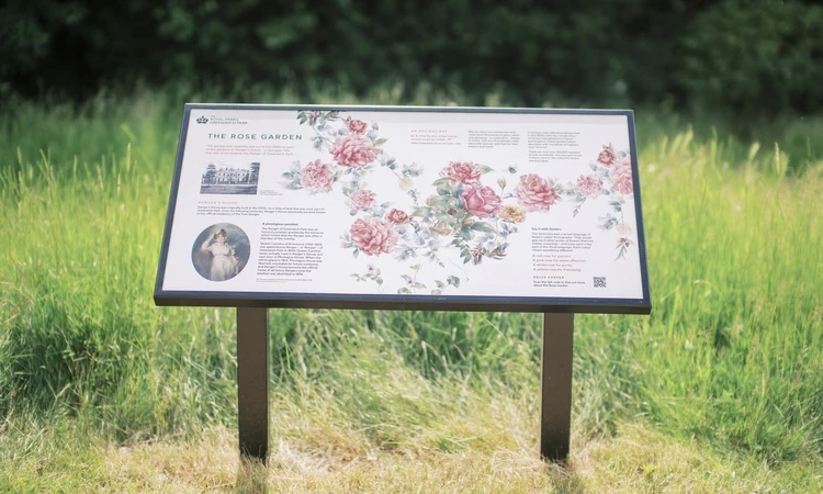 A new interpretation board for the Greenwich Park Rose Garden