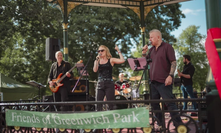 Band performing at Greenwich Park bandstand