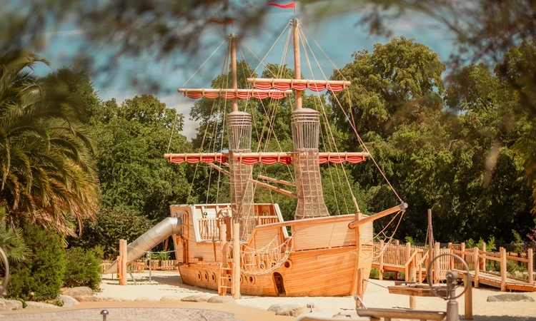 The new play galleon in the Diana, Princess of Wales Memorial Playground