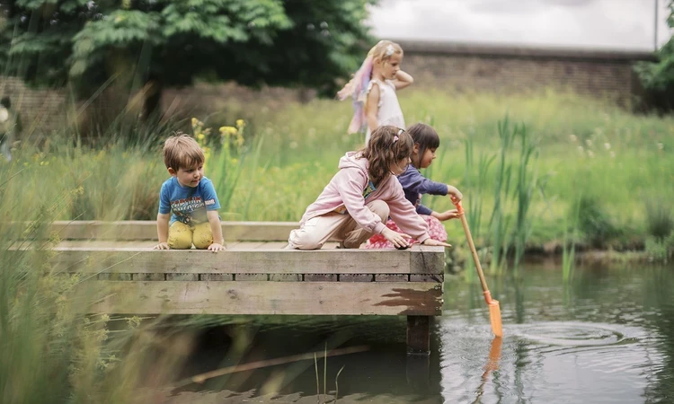 Children pond dipping
