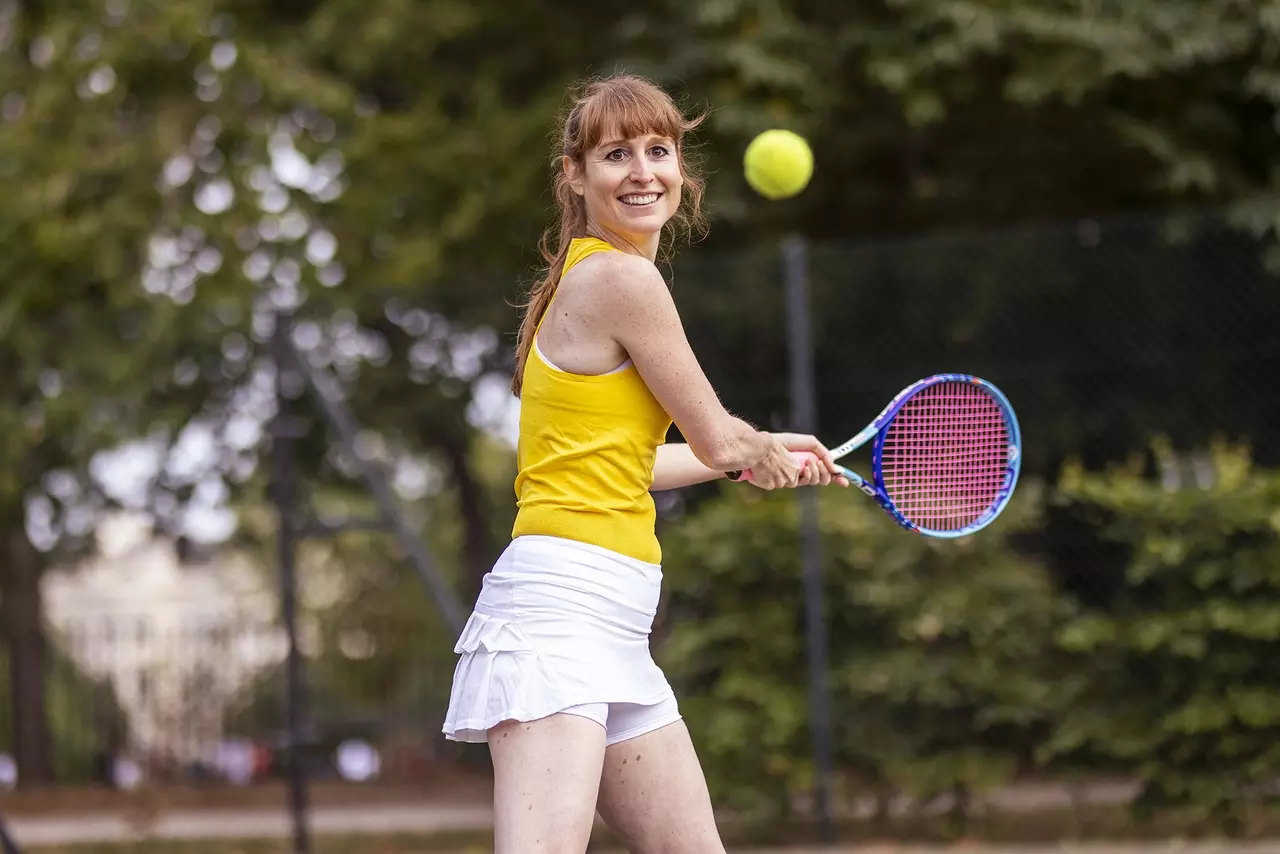 Woman playing tennis