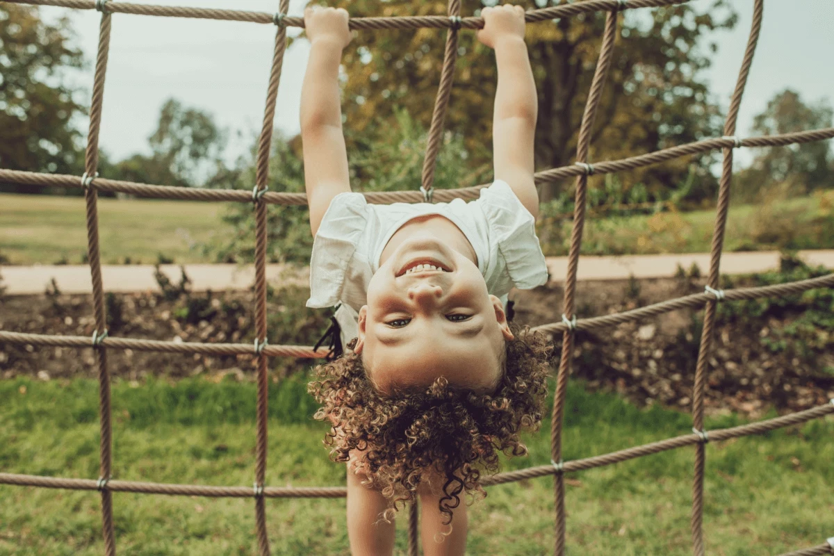 Girl on a play net