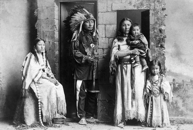 Chief Long Wolf with his family