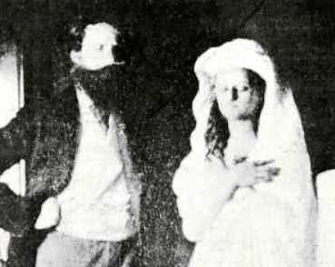 Crookes with Katie King, a spirit that was regularly materialised by teenager Florence Cook.