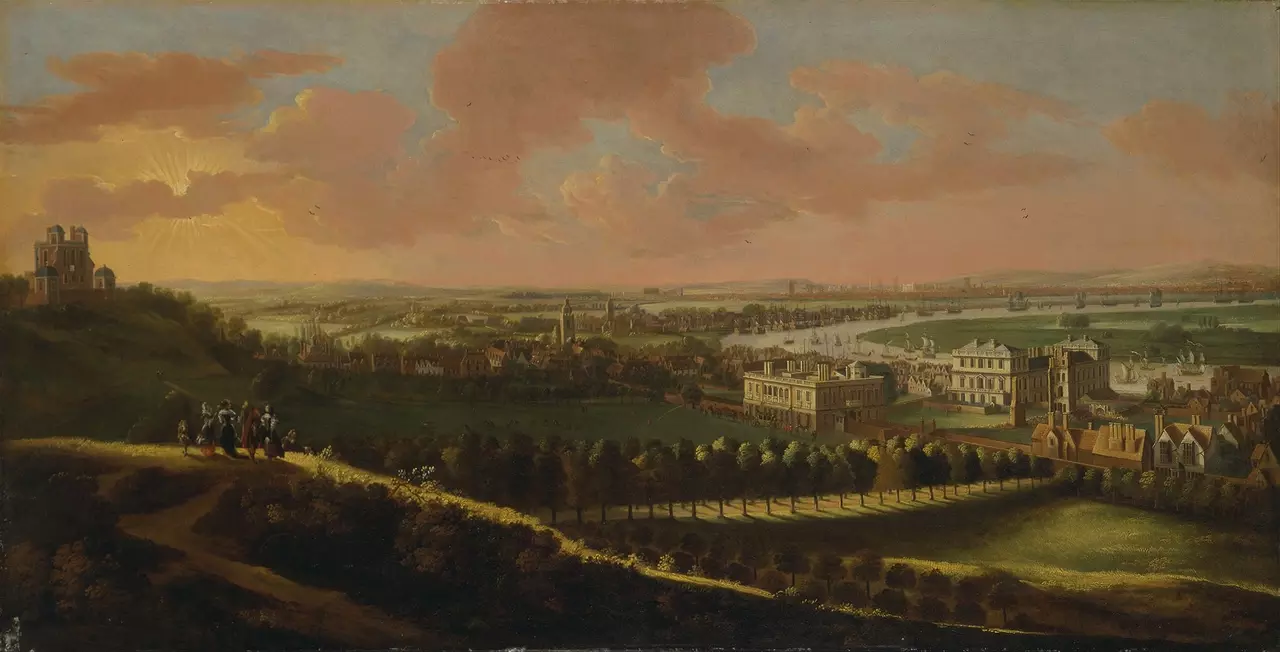 Painting of Greenwich Park, with London in the distance, c.1680