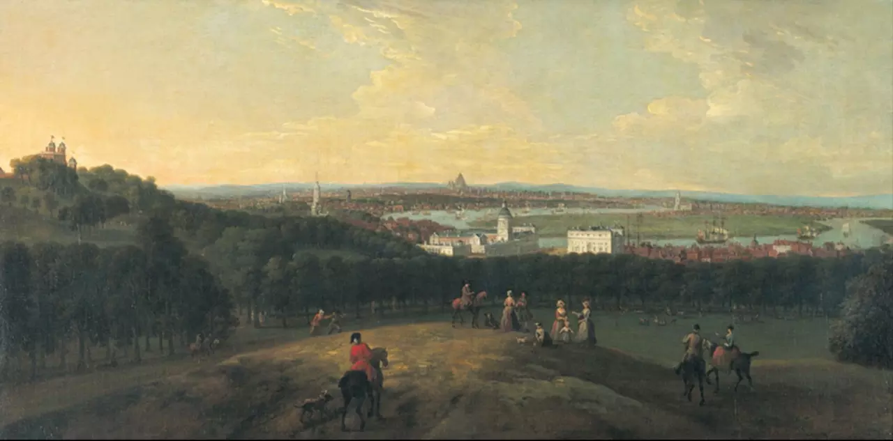 Painting of London from Greenwich Park by Peter Tillemans, c.1720