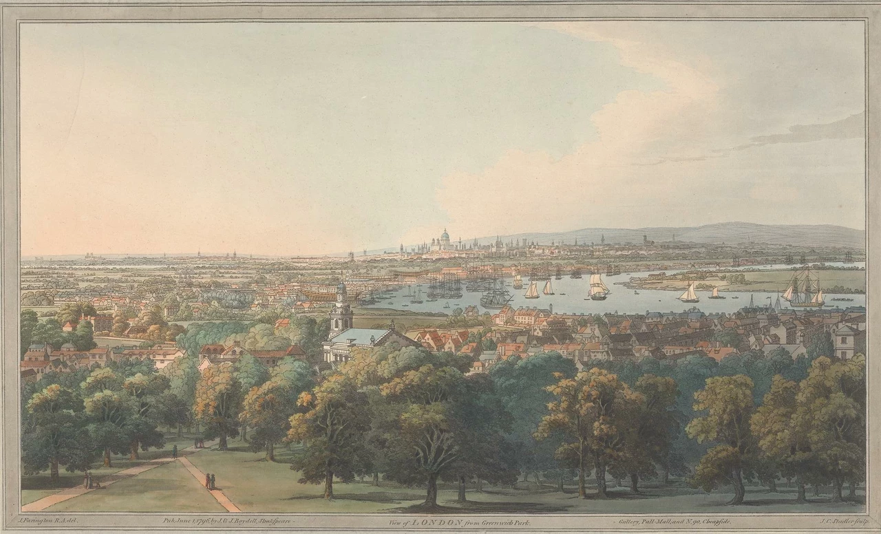 Painted view of London from Greenwich Park, c.1796