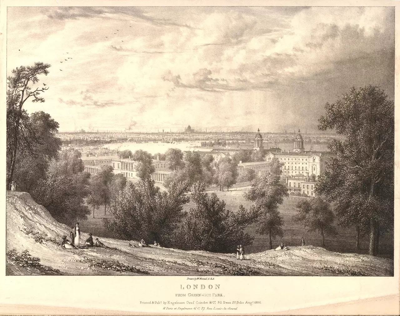 View from Greenwich Park by William Westall, c.1830