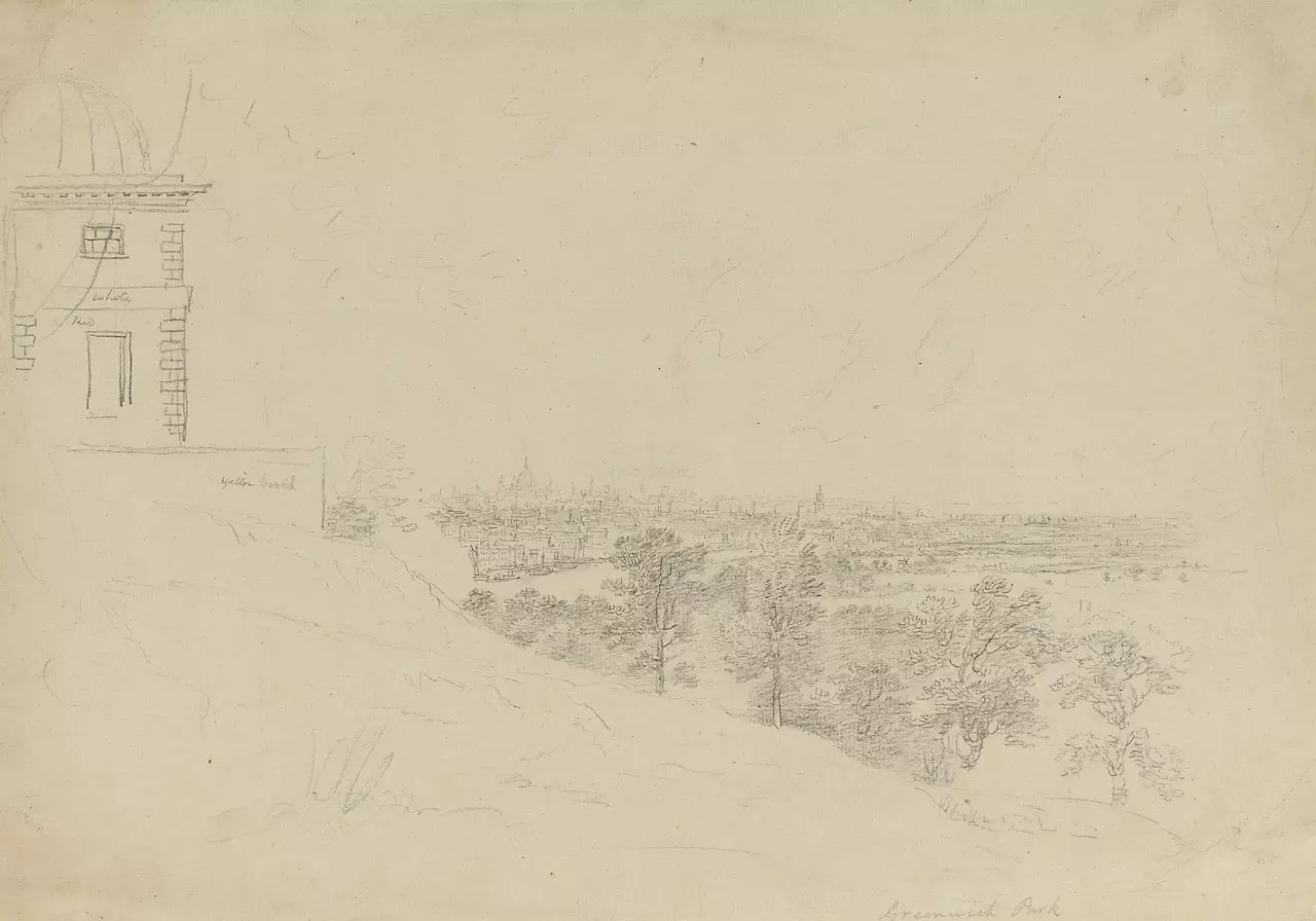 Pencil sketch of Greenwich Park by Francis Nicholson, c.1900